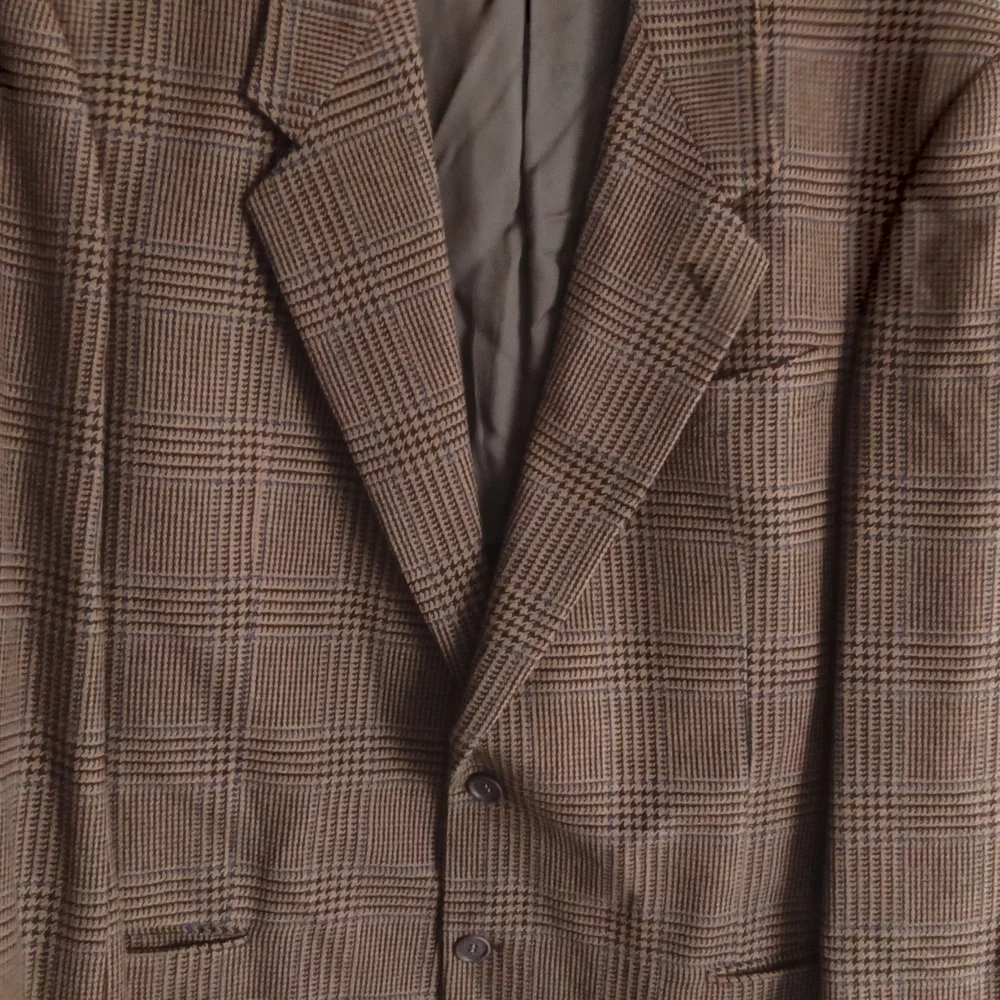 Mens Brown‎ Plaid Blazer Jacket Made in Italy